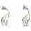 Boucle d'oreille girafe en argent 925