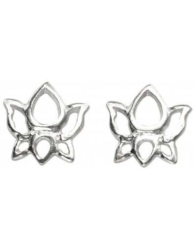 Boucle d'oreille fleur en argent 925