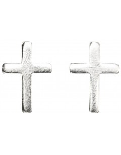 Mon-bijou - D991a - Boucle d'oreille croix en argent 925/1000