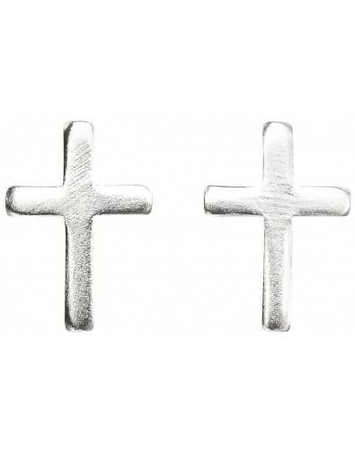 Boucle d'oreille croix en argent 925