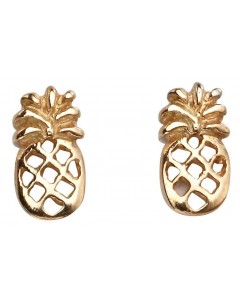 Mon-bijou - D2003 - Boucle d'oreille ananas doré en argent 925/1000