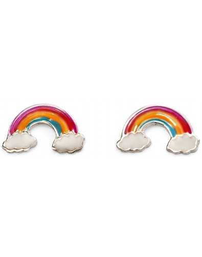 Boucle d'oreille arc en ciel en argent 925