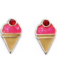 Mon-bijou - D2015c - Boucle d'oreille glace fraise en argent 925/1000