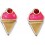 Mon-bijou - D2015c - Boucle d'oreille glace fraise en argent 925/1000