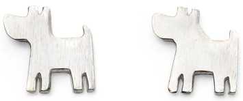 Boucle d'oreille chien en argent 925
