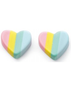 Mon-bijou - D2022c - Boucle d'oreille cœur arc en ciel en argent 925/1000