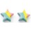 Mon-bijou - D2023c - Boucle d'oreille étoile arc en ciel en argent 925/1000