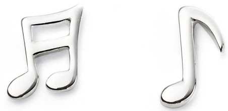 Boucle d'oreille note de musique en argent 925