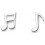 Mon-bijou - D2027 - Boucle d'oreille note de musique en argent 925/1000
