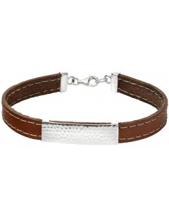 Mon-bijou - D4929 - Bracelet cuir en argent 925/1000