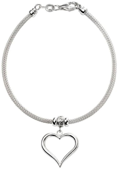 Mon-bijou - D4931 - Superbe Bracelet cœur en argent 925/1000