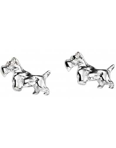 Boucle d'oreille Terrier écossais en argent 925