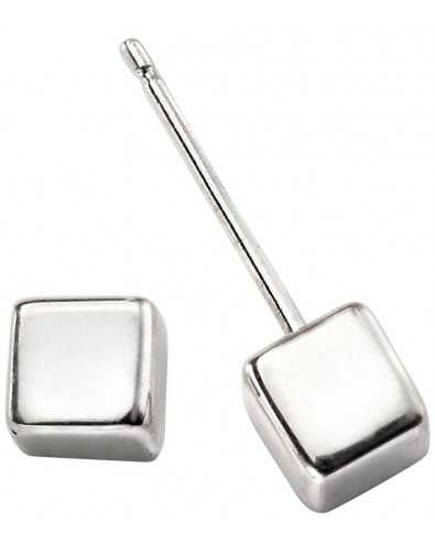 Boucle d'oreille cube en argent 925