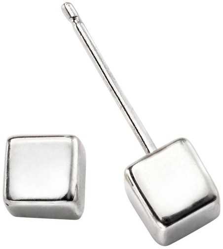 Mon-bijou - D5373 - Boucle d'oreille cube en argent 925/1000