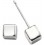 Boucle d'oreille cube en argent 925