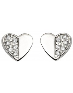 Mon-bijou - D5412 - Boucle d'oreille chic cœur en argent 925/1000