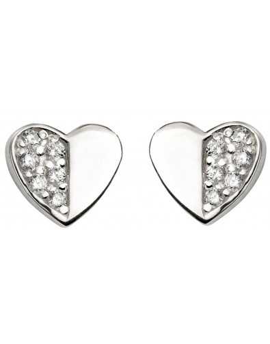 Boucle d'oreille chic cœur en argent 925