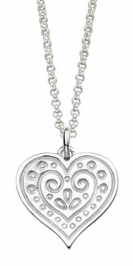 Collier Superbe cœur en argent 925