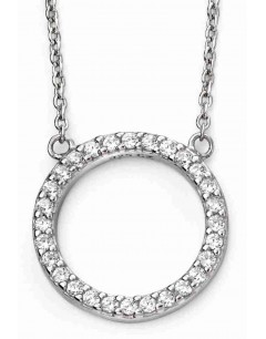 Mon-bijou - D4216 - Collier tendance zirconium rond en argent 925/1000