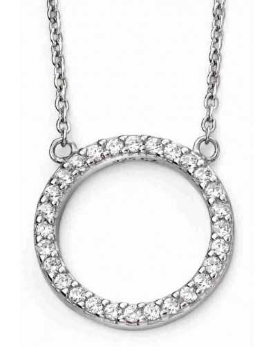 Collier tendance zirconium rond en argent 925