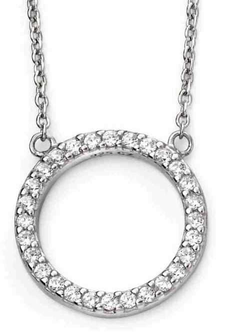 Collier tendance zirconium rond en argent 925