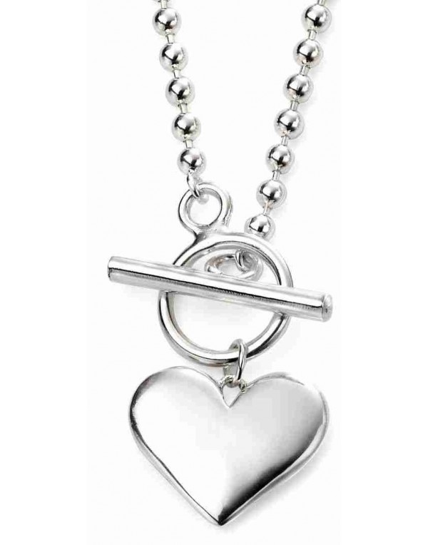 collier argent femme coeur