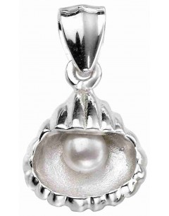Mon-bijou - D4462 - Collier chic perle et coquillage en argent 925/1000