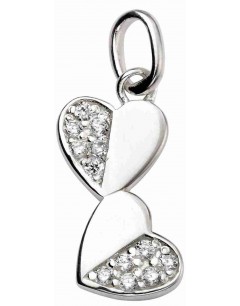 Mon-bijou - D4480 - Collier doubles cœurs en argent 925/1000