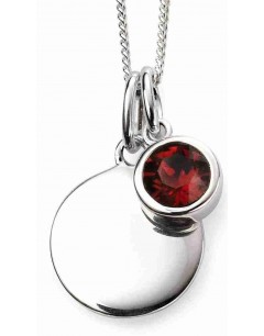 Mon-bijou - D4590c - Collier anniversaire pierre de janvier en argent 925/1000