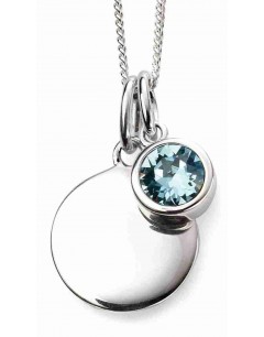 Mon-bijou - D4592 - Collier anniversaire pierre de mars en argent 925/1000