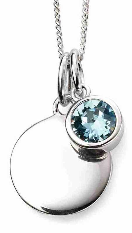 Collier anniversaire pierre de mars en argent 925