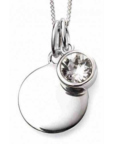 Collier anniversaire pierre d'avril en argent 925