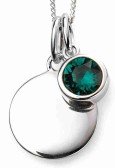 Collier anniversaire pierre de mai en argent 925