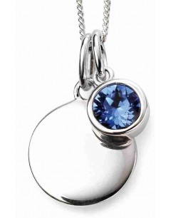 Mon-bijou - D4598 - Collier anniversaire pierre de septembre en argent 925/1000