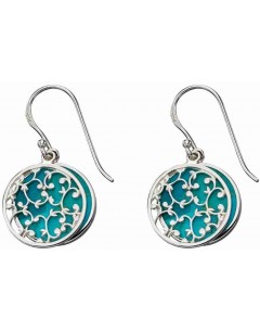 Mon-bijou - D5665 - Boucle d'oreille turquoise en argent 925/1000