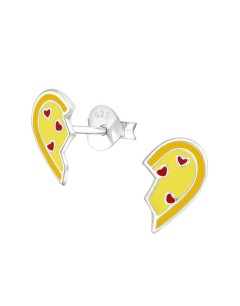 Mon-bijou - H36565 - Boucle d'oreille coeur partagé en argent 925/1000