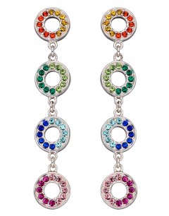 Mon-bijou - D5838 - Boucle d'oreille original aux couleurs arc en ciel en argent 925/1000