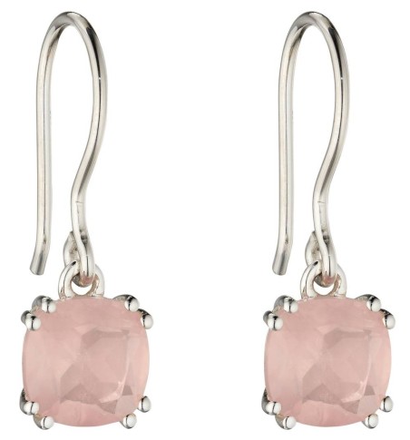 Mon-bijou - D5850 - Boucle d'oreille quartz rose en argent 925/1000