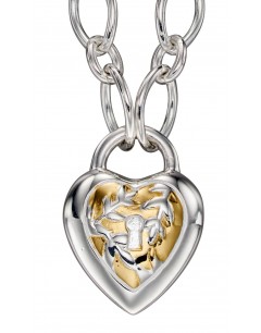 Mon-bijou - D4373c - Collier original coeur plaqué or en argent 925/1000