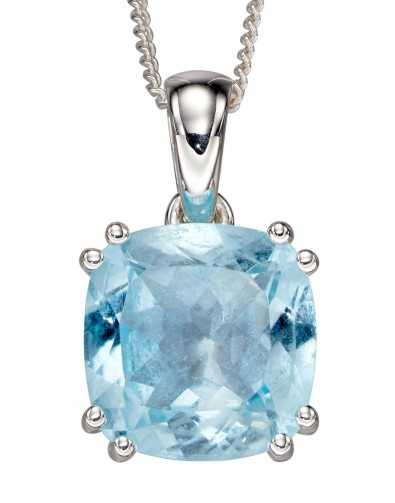 Collier tendance topaze bleu en argent 925