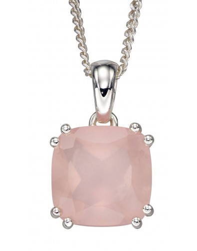 Mon-bijou - D4862 - Collier tendance quartz rose en argent 925/1000