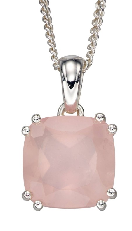 Mon-bijou - D4862 - Collier tendance quartz rose en argent 925/1000