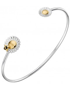 Mon-bijou - D5220 - Bracelet original fleurs et abeille plaqué or en argent 925/1000
