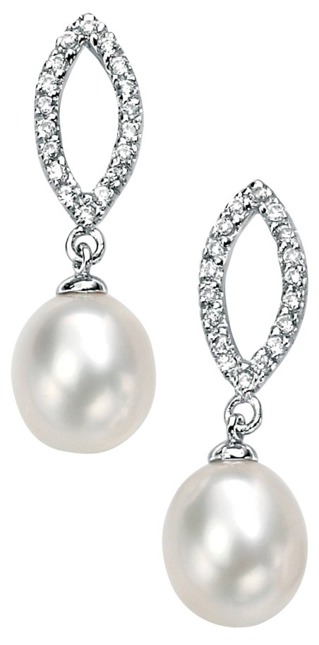 Mon-bijou - D3860a - Boucle d'oreille tendance perle en argent 925/1000