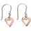 Mon-bijou - D5139 - Boucle d'oreille original coeur plaqué or rose en argent 925/1000