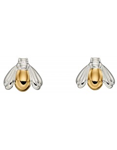 Mon-bijou - D5682 - Boucle d'oreille abeille plaqué or en argent 925/1000
