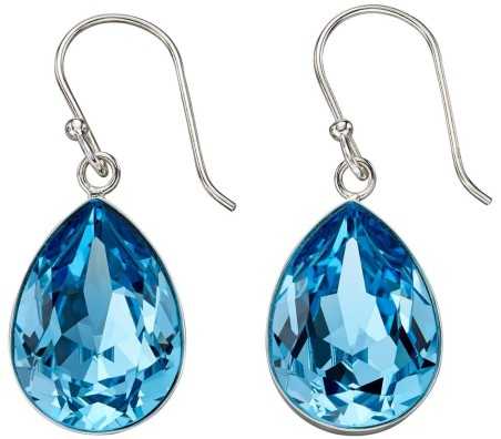 Boucle d'oreille élégante cristal bleu en argent 925