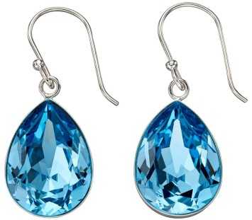 Boucle d'oreille élégante cristal bleu en argent 925