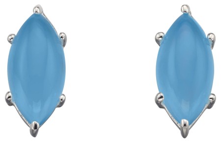 Mon-bijou - D5701 - Boucle d'oreille topaze bleu en argent 925/1000