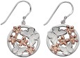 Boucle d'oreille papillon plaqué or rose en argent 925